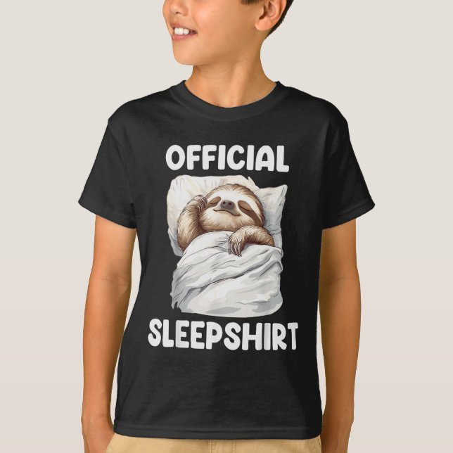 Sleepshirt Cute Sleeng Sloth Animal Lovers Pajama  T Shirt (Framsida)