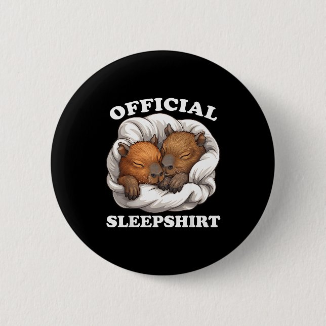 Sleepshirt Funny Capybara Nigh Capybara Lover  Knapp (Framsida)