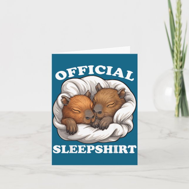 Sleepshirt Funny Capybara Nigh Capybara Lover  Kort (Framsida)