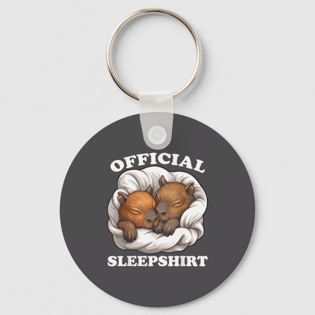 Sleepshirt Funny Capybara Nigh Capybara Lover  Nyckelring (Framsida)