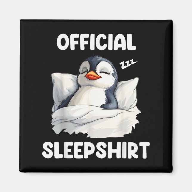 Sleepshirt Sleeng Penguin Animal Lovers Pajama  Magnet (Framsidan)