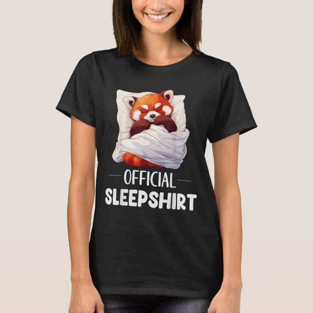 Sleepshirt Sleeng Red Panda Animal Lovers Pajama  T Shirt (Framsida)
