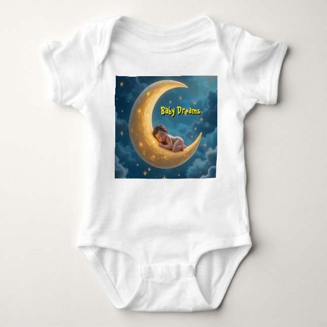Sleepy baby moon t-shirt (white) (Framsida)