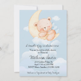 Sleepy Bear Baby Shower Invitation  Inbjudningar