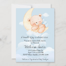 Sleepy Bear Baby Shower Invitation  Magnetisk Inbjudningskort