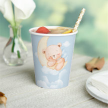 Sleepy Bear Baby Shower Paper Cups