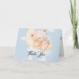 Sleepy Bear Baby Shower Thank You Card Tack Kort