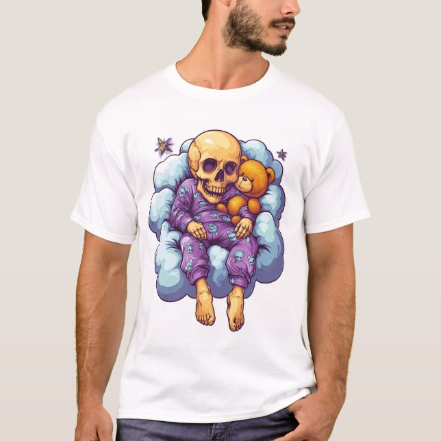 Sleepy Bones � Cute & Funny Bedtime Skull T Shirt (Framsida)
