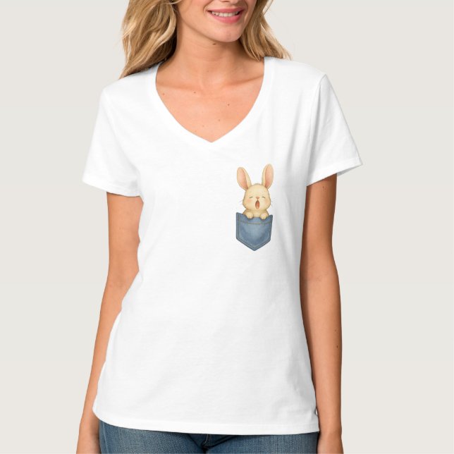 Sleepy Bunny Pocket T Shirt (Framsida)