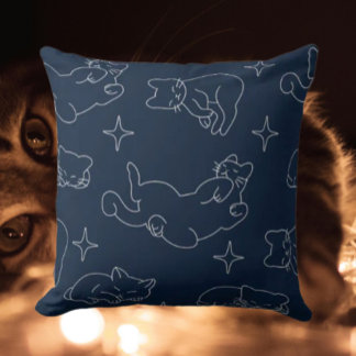 Sleepy Cat Lover Throw Pillow – Cozy Pattern Kudde