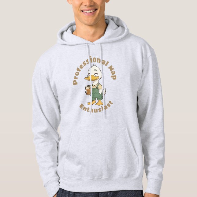 Sleepy Duck – Professional Nap Enthusiast Hoodie (Framsida)
