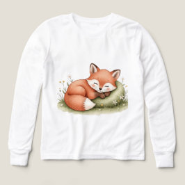 Sleepy Fox Woodland Nursery Art T Shirt