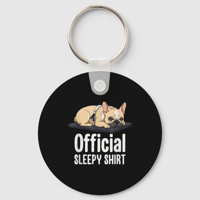 Sleepy French Bulldog Funny Dog Lovers Men Women K Nyckelring (Framsida)