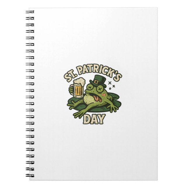Sleepy Funny Frog St.Patrick's Day Anteckningsbok (Framsidan)