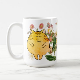 Sleepy Ginger Cat Kaffemugg