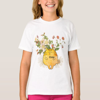 Sleepy Ginger Cat T Shirt