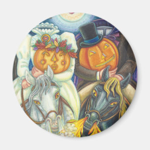 SLEEPY HOLLOW BRÖLLLOP HALLOWEEN MAGNET Rund