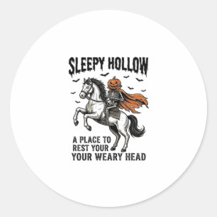 Sleepy Hollow Huvudlösa Ryttare Vintage Halloween  Runt Klistermärke
