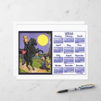 Sleepy Hollowing Inspired 2026 Calendar Paper 