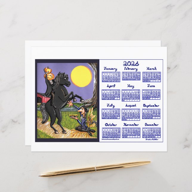 Sleepy Hollowing Inspired 2026 Calendar Paper  (Fram/Back In Situ)