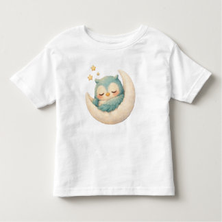 Sleepy Owl on the Moon  T Shirt