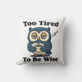 Sleepy Retro Owl Square Throw Pillow Kudde