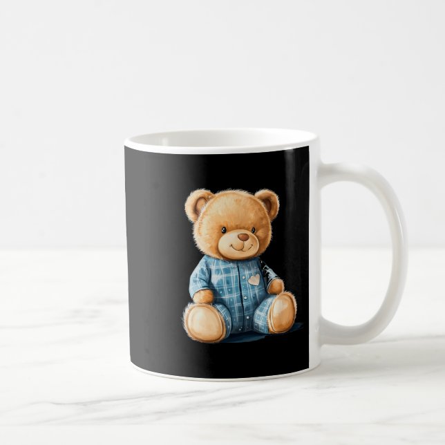 Sleepy Teddy Bear In Cute Pajama Outfit  Kaffemugg (Höger)