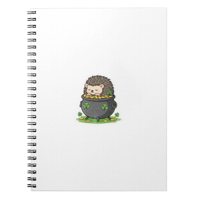 Sleepy Treasure Keeper Hedgehog St.Patrick's Day Anteckningsbok (Framsidan)