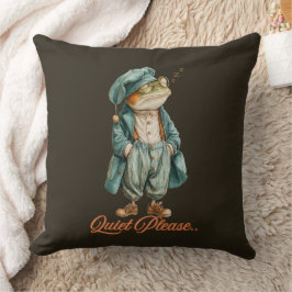 Sleepy Vintage Frog Throw Pillow Kudde