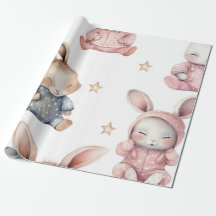 Sleepyhead Watercolor Bunny Baby Shower Mönster