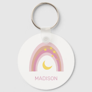 "Sleepytime Rainbow", Girls Cute Boho Rosa anpassn Nyckelring