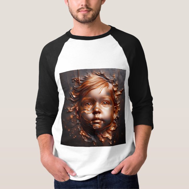Sleeve Raglan Tee med ett bilduttryck -3 (Framsida)
