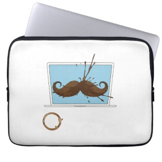 Sleeven Coffee Spill Mustache | Ljudig bärbar dat Laptop Fodral