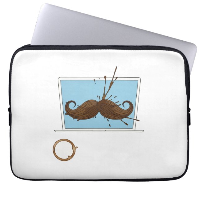 Sleeven Coffee Spill Mustache  | Ljudig bärbar dat Laptop Fodral (Framsidan)