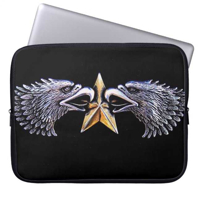 Sleeven Silver Eagles och Star Laptop Computer Fodral (Framsidan)