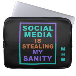Sleever i anpassningsbarna "Social Media" med ett  Laptop Sleeve