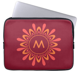 Sleever i Stylized Sol Mönster anpassningsbar mono Laptop Sleeve