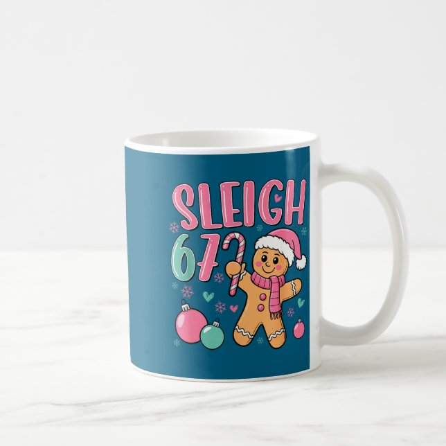 Sleigh 67 Gingerbread Christmas Six Seven Meme Vir Kaffemugg (Höger)