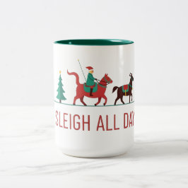 Sleigh All Day Christmas Två-Tonad Mugg