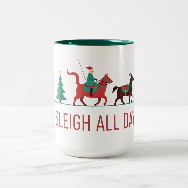 Sleigh All Day Christmas Två-Tonad Mugg (Center)