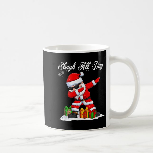 Sleigh All Day Dabbing Santa Funny Christmas Xmas  Kaffemugg (Höger)