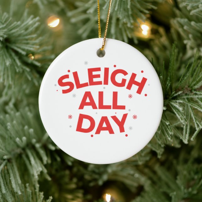 Sleigh All Day Fet stilren Röd & Vit Juldekoration (Träd)