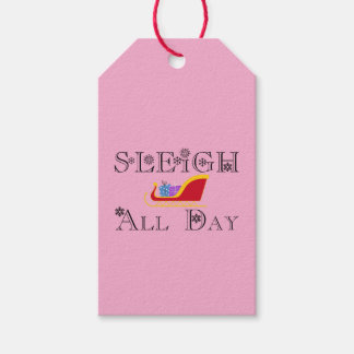 Sleigh All Day | Svart Teckensnitt Presentetikett
