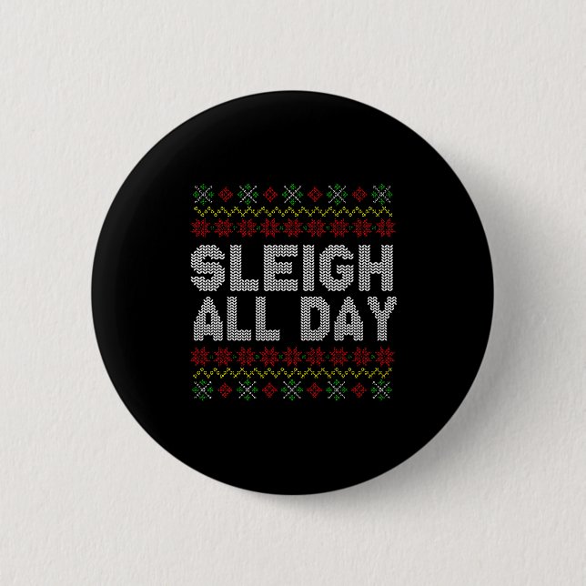 Sleigh All Day Ugly Christmas Sweater Pattern Quot Knapp (Framsida)
