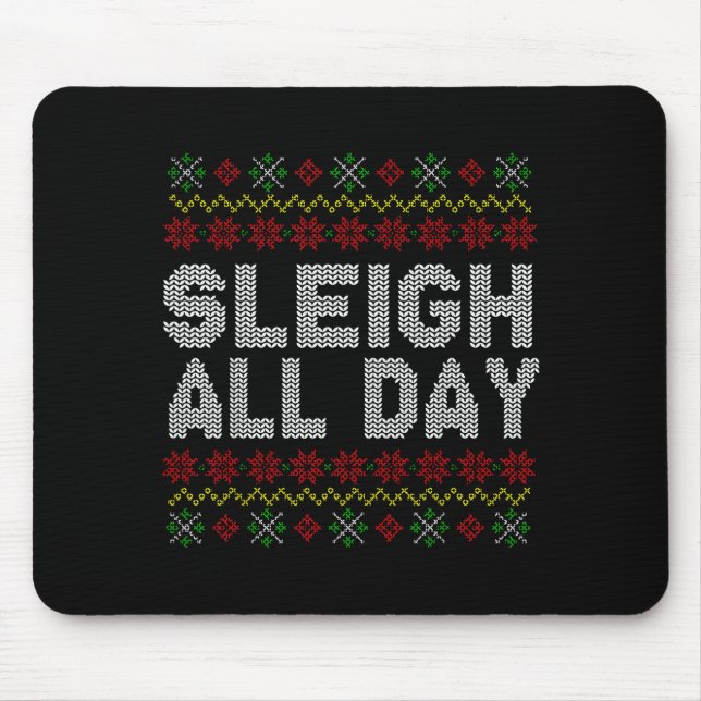 Sleigh All Day Ugly Christmas Sweater Pattern Quot Musmatta (Framsidan)