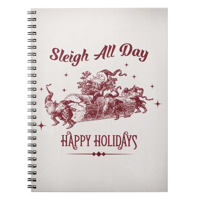 Sleigh All day Vintage Christmas Anteckningsbok (Framsidan)