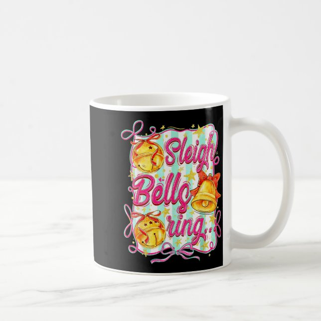 Sleigh Bells Ring Christmas Design For Girls  Kaffemugg (Höger)