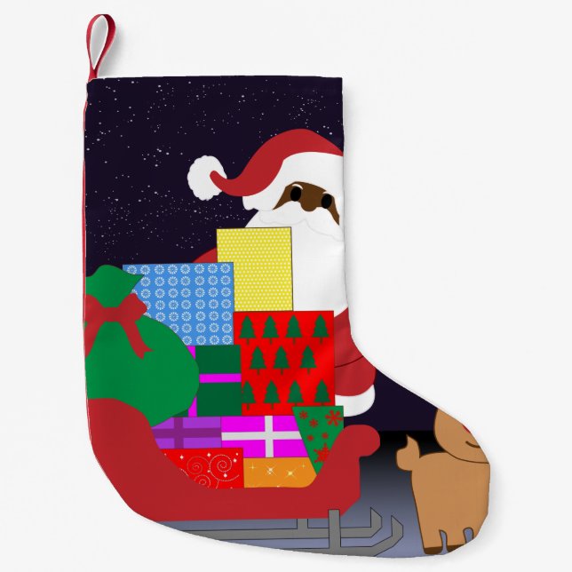 sleigh Black Santa Liten Julstrumpa (Framsidan)