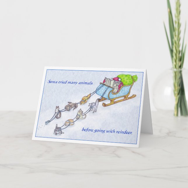 Sleigh Cats Helgkort (Framsida)