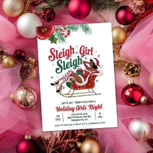 Sleigh Girl Sleigh Helgdag Julinbjudan Inbjudningar
